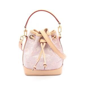 Louis Vuitton Noe Monogram Laminated Handbag Leather Jacquard Pink Brown